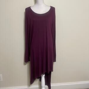 24 Seven Women's Plum Comfort Apparel Fit back Extra Hang Dress Size 3X